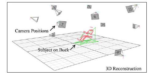 Example of experimental set-up of VICON motion capture systems with cameras