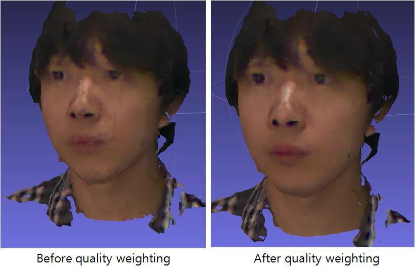 Quality Weighting을 통한 최종 3D 얼굴 제작