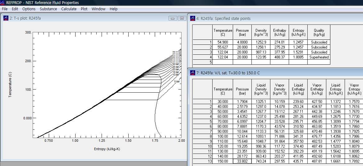 냉매 물성치 프로그램: NIST Refprop 7.1
