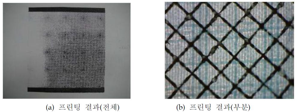 스크린프린팅 기반 나노섬유 맴브레인 프린팅 패턴