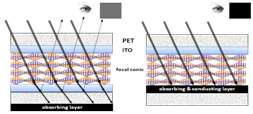 schematic representation of a conventional cholesteric display