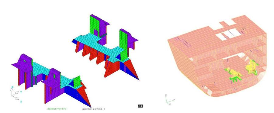 FE models for the reduction gear (simple vs. complex model)