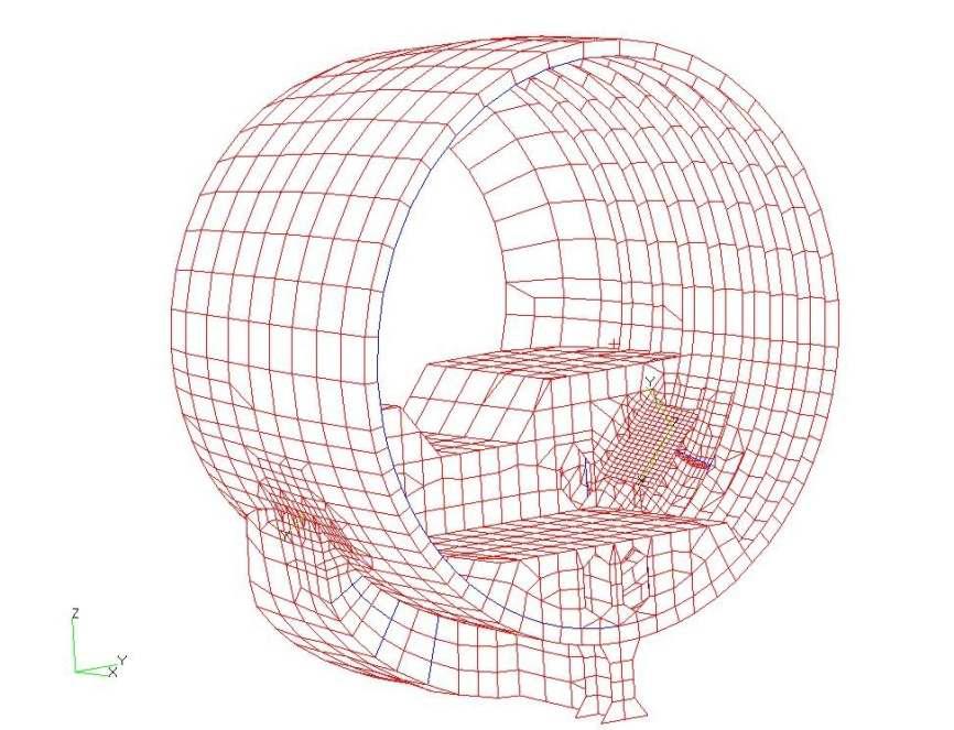 Finite element model of propulsion motor foundation