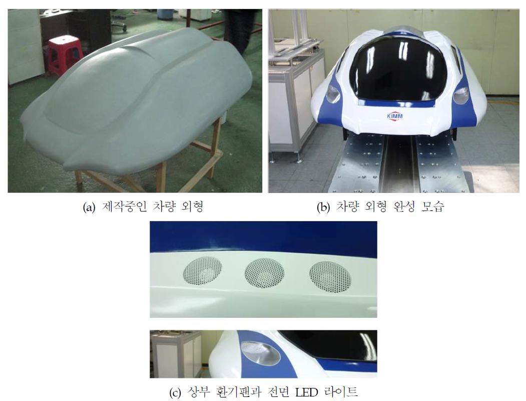 소형 자기부상열차 차량의 외형