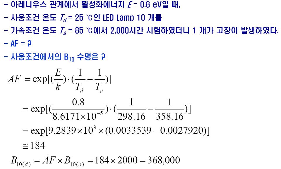 가속계수 예제