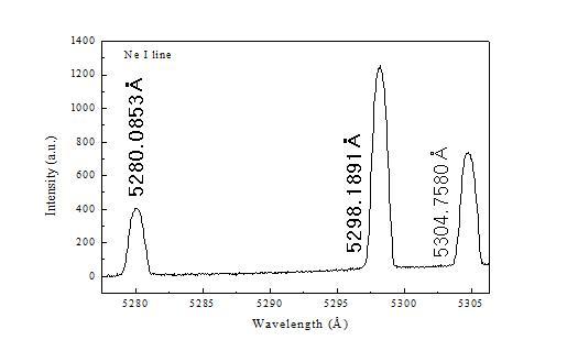 Ne lamp의 529nm근처 파장 영역