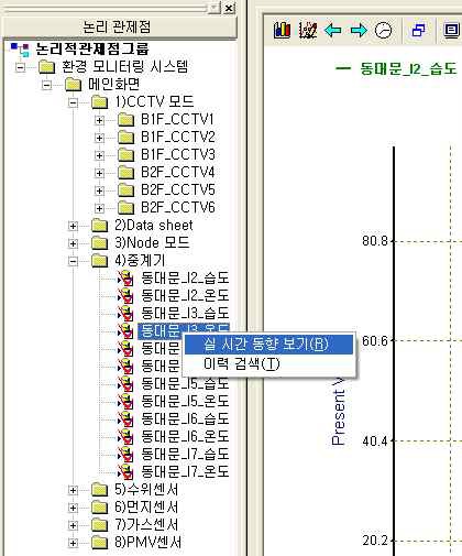 관제점 선택 화면