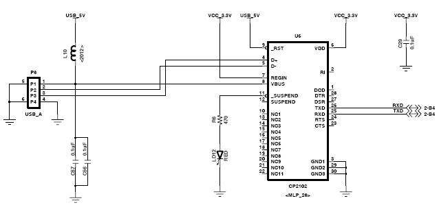 USB to Serial 통신 회로도