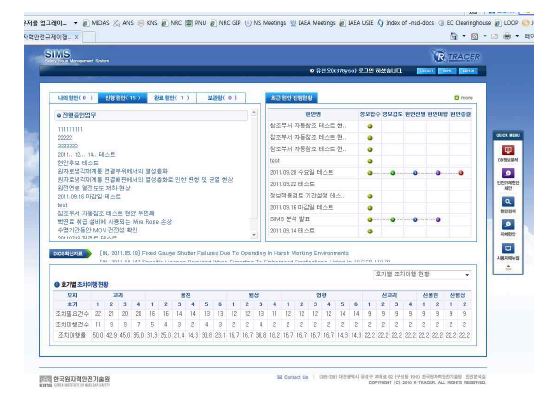 그림 3.7 안전규제현안 관리시스템 메인 화면