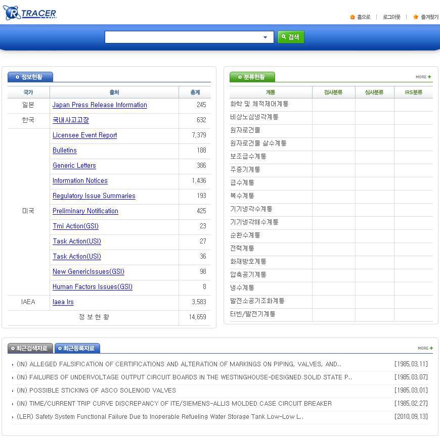 그림 3-21 운전경험 분류시스템중 메인 화면