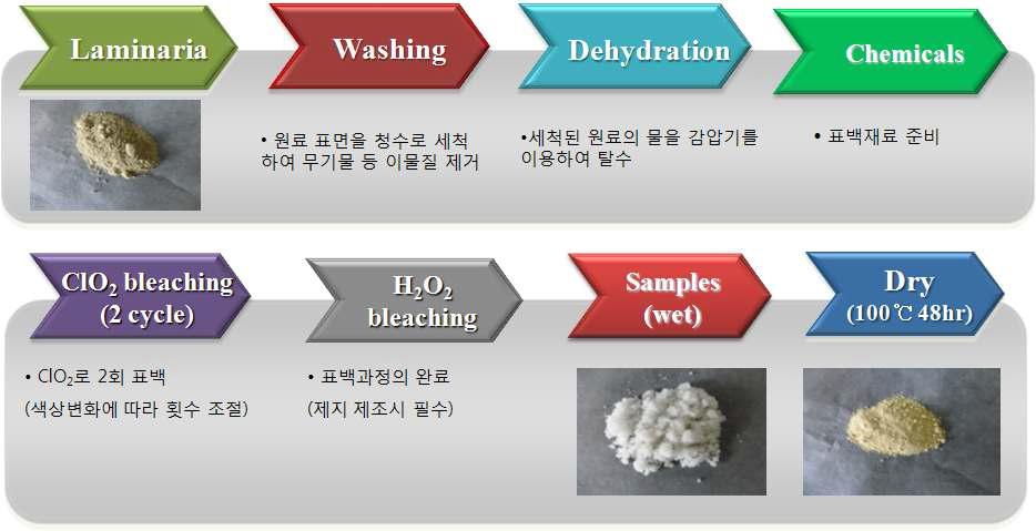 다시마의 세척 및 표백과정.