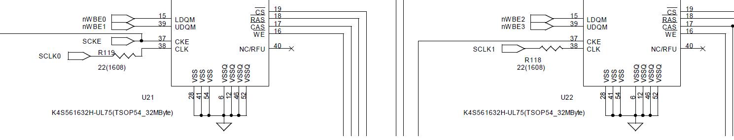 SDRAM 클럭 회로부