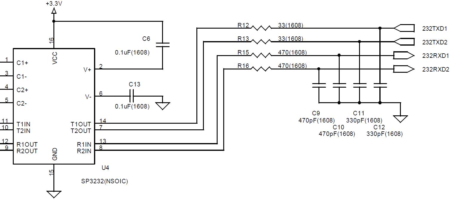 RS232C 통신 Line Bypass Capacitor 적용