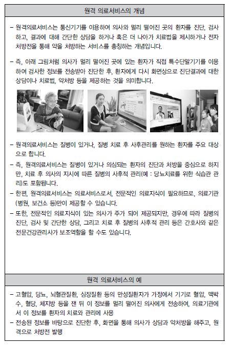 설문지에 제시된 원격의료서비스의 개념