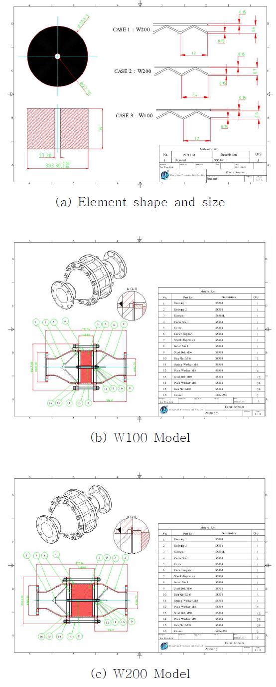 2D drawing of detonation flame Arrester