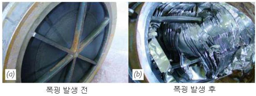 폭굉 발생 전후의 소염소자