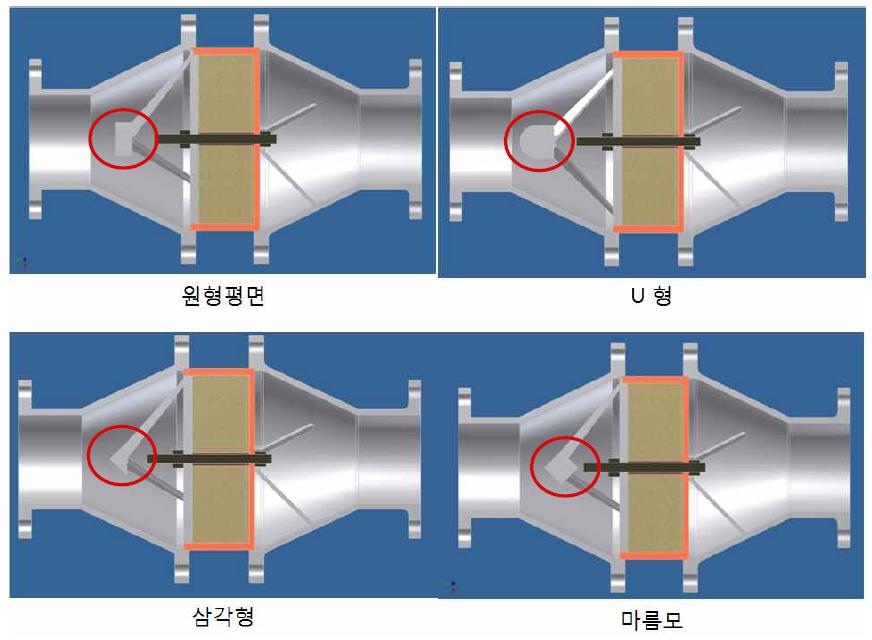 일직선 하우징 충격 완화 형상 모델