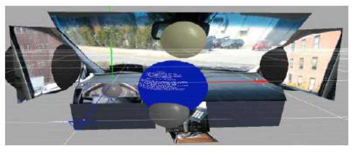Illustration of the world model used for the instrumented vehicle study in Wang et al.