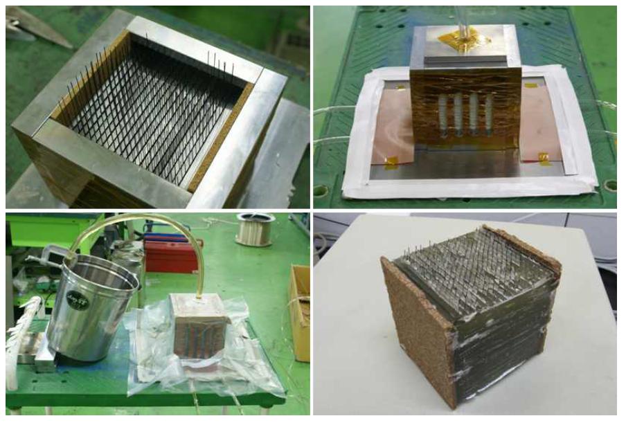 3D 복합재 block 제작 과정.