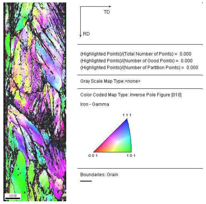 냉간압연 후 EBSD이미지