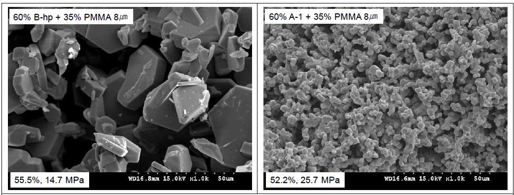 Effect of initial α-phase content on the microstructure of porous SiC ceramics sintered at 1950oC for 4 h in argon.
