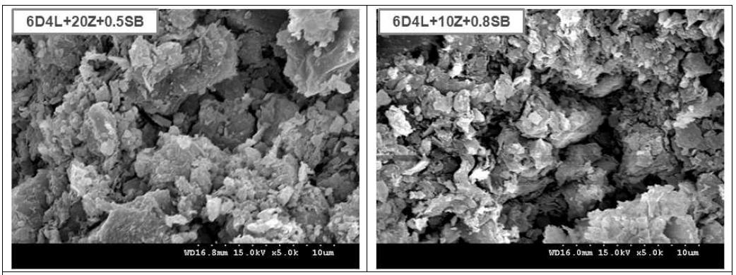 Effect of starting powder and additive contents on the microstructure of porous tile bodies sintered at 800oC for 20 min in air.