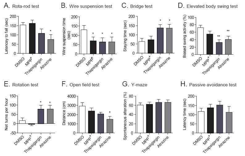 ER/mitochondrial stress induced PD-like behavior in PD model.