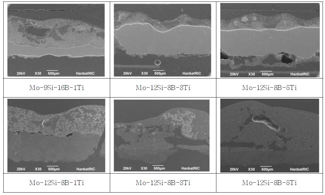 산화후 시험편 단면의 SEM