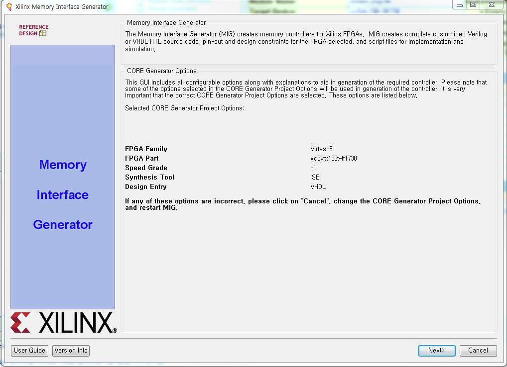 Xilinx Memory XilinxiInterface Generator Set(1)