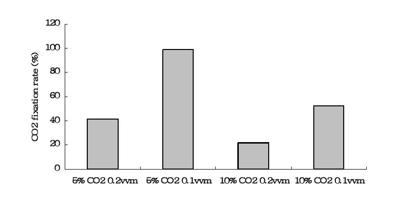 CO2 fixation rate of Spirulina platensis NIES 39 under the different conditions.