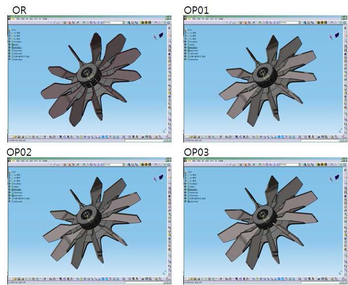 2차년도 실제실험에 의해 결정된 최적 Fan blade model 3EA