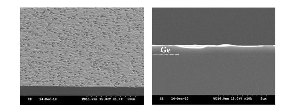 성장된 Ge 에피층의 SEM 사진 (930.60 nm)