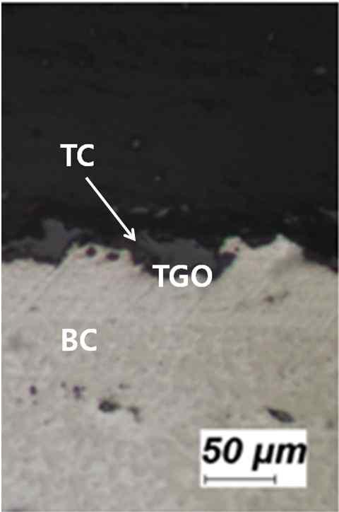 Micrograph showing delamination (at 1,200℃)