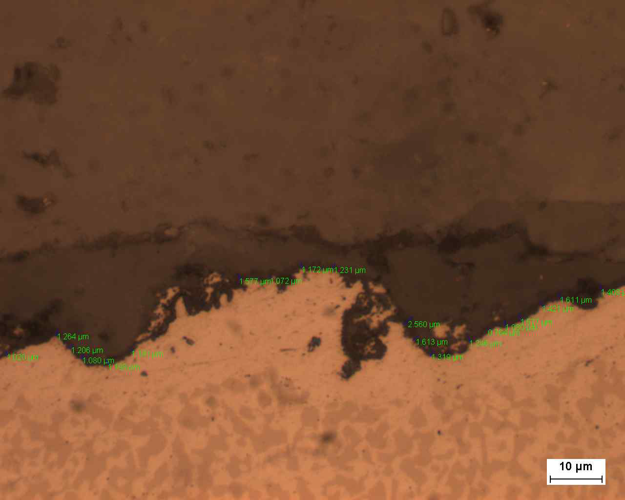 Micrograph showing TGO (10 cycle at 1,100℃)