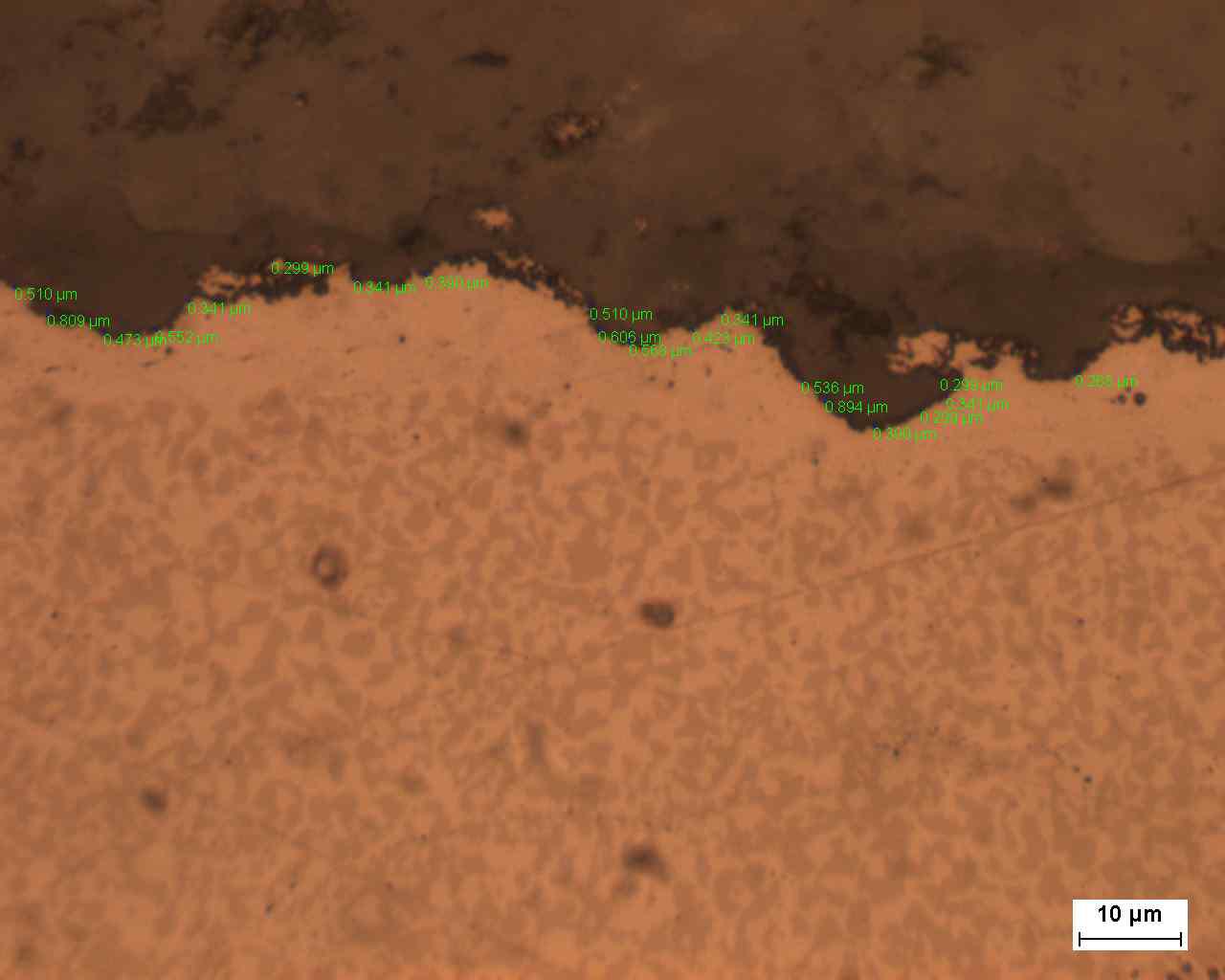 Micrograph showing TGO (1 cycle at 1,100℃)