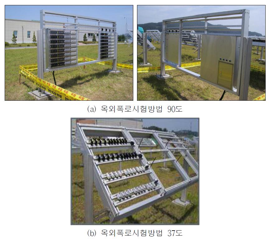 각도별 옥외폭로시험방법(a) 90도 (b) 37도