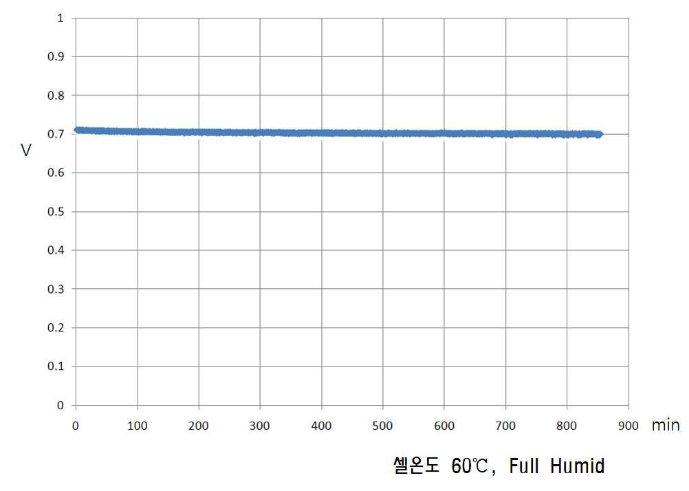 Defect를 감소시킨 강화막 MEA의 정전류 곡선