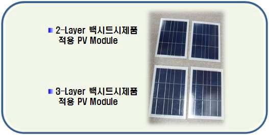 백시트 시제품 적용 20Wp PV모듈