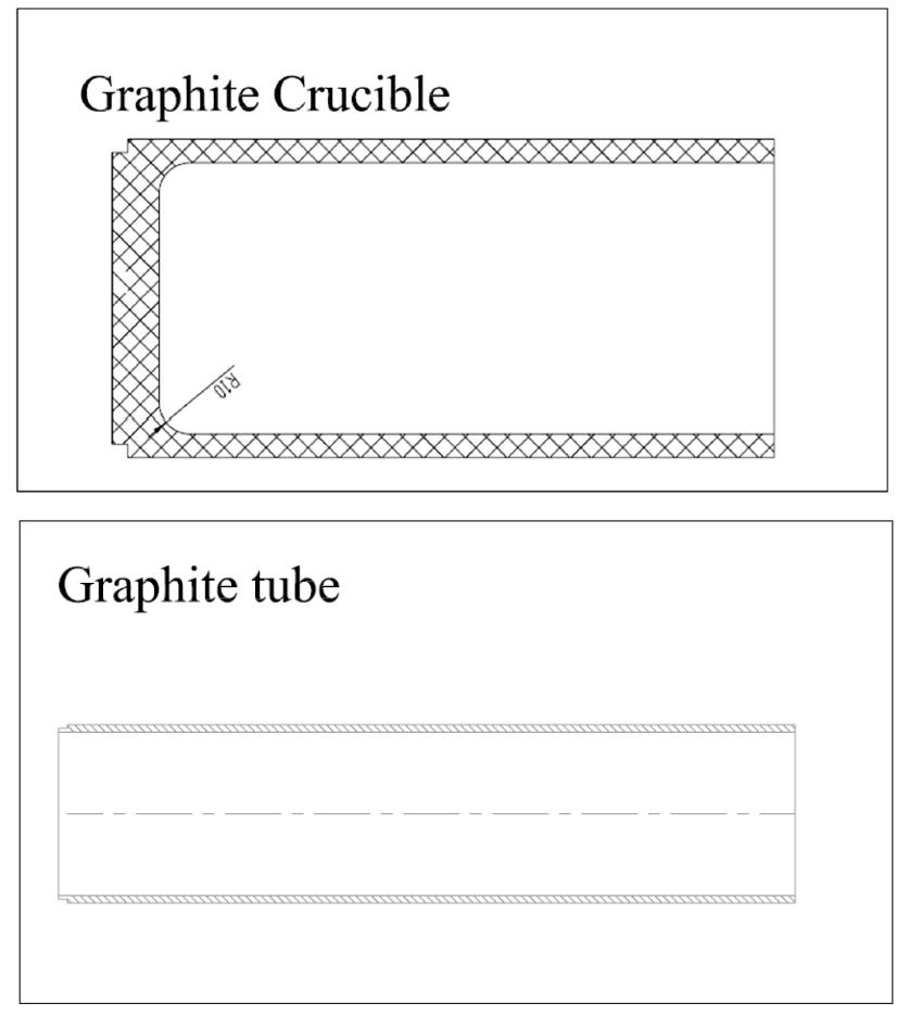 Graphite 도가니 및 tube 도면