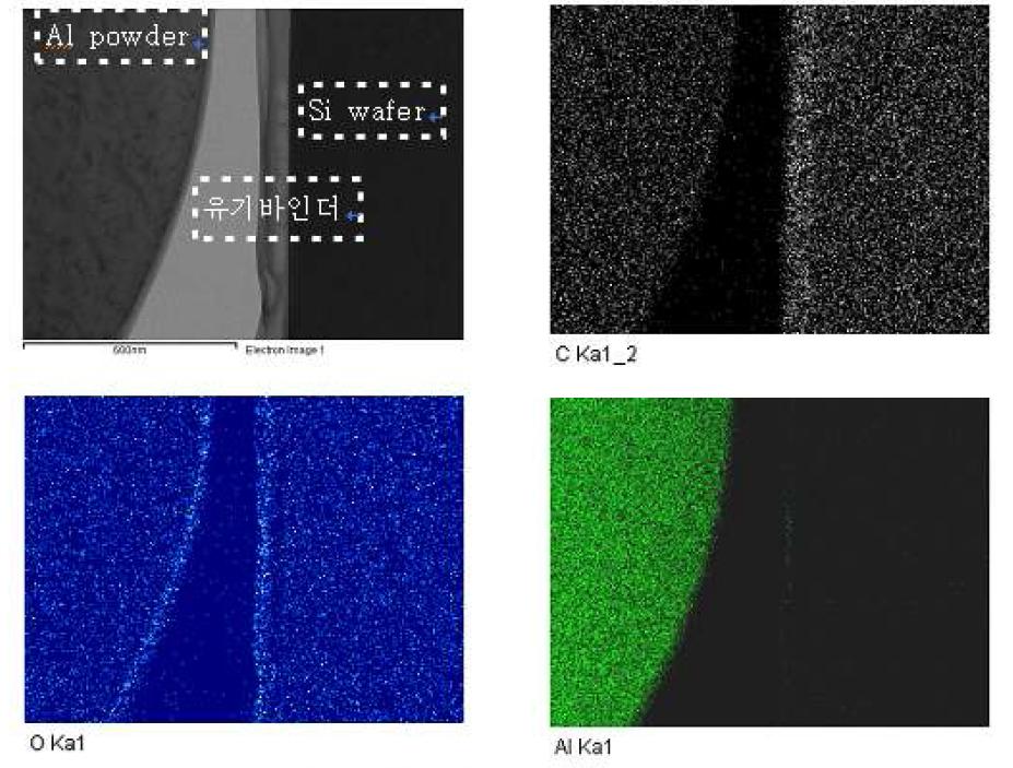 As printed 상태의 Al paste on Si의 STEM 사진