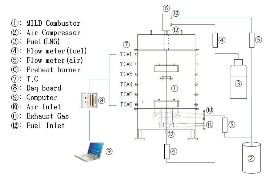 Schematic diagram of MILD combustor system