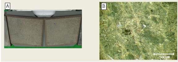 SIME 사의 sample image(A)와 OM image(B)