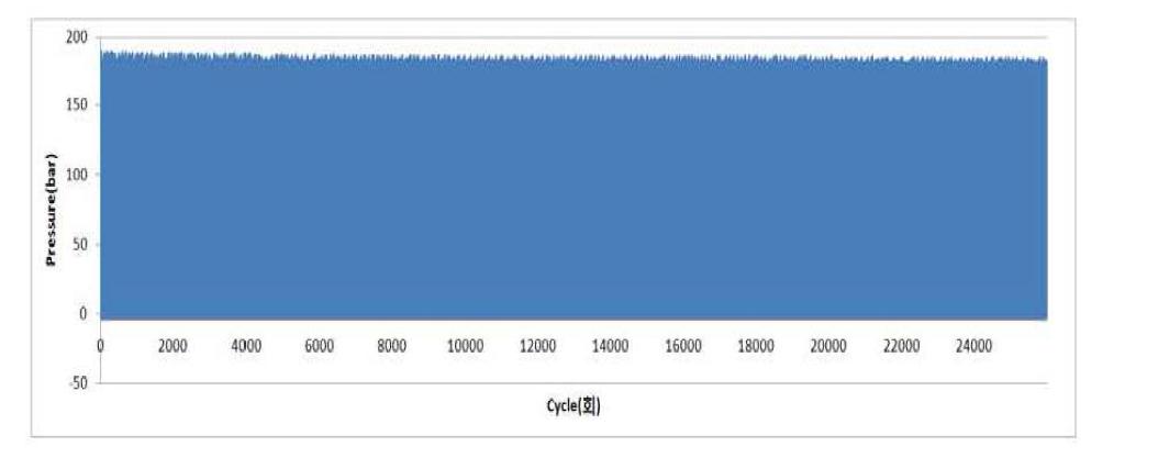 180bar ∼0.35bar 구간, 30,000회 동작(75%)