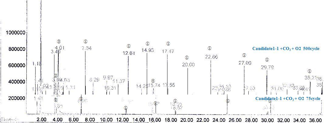 Candidate 1-1+CO2+O2 수용액의 열화 생성물