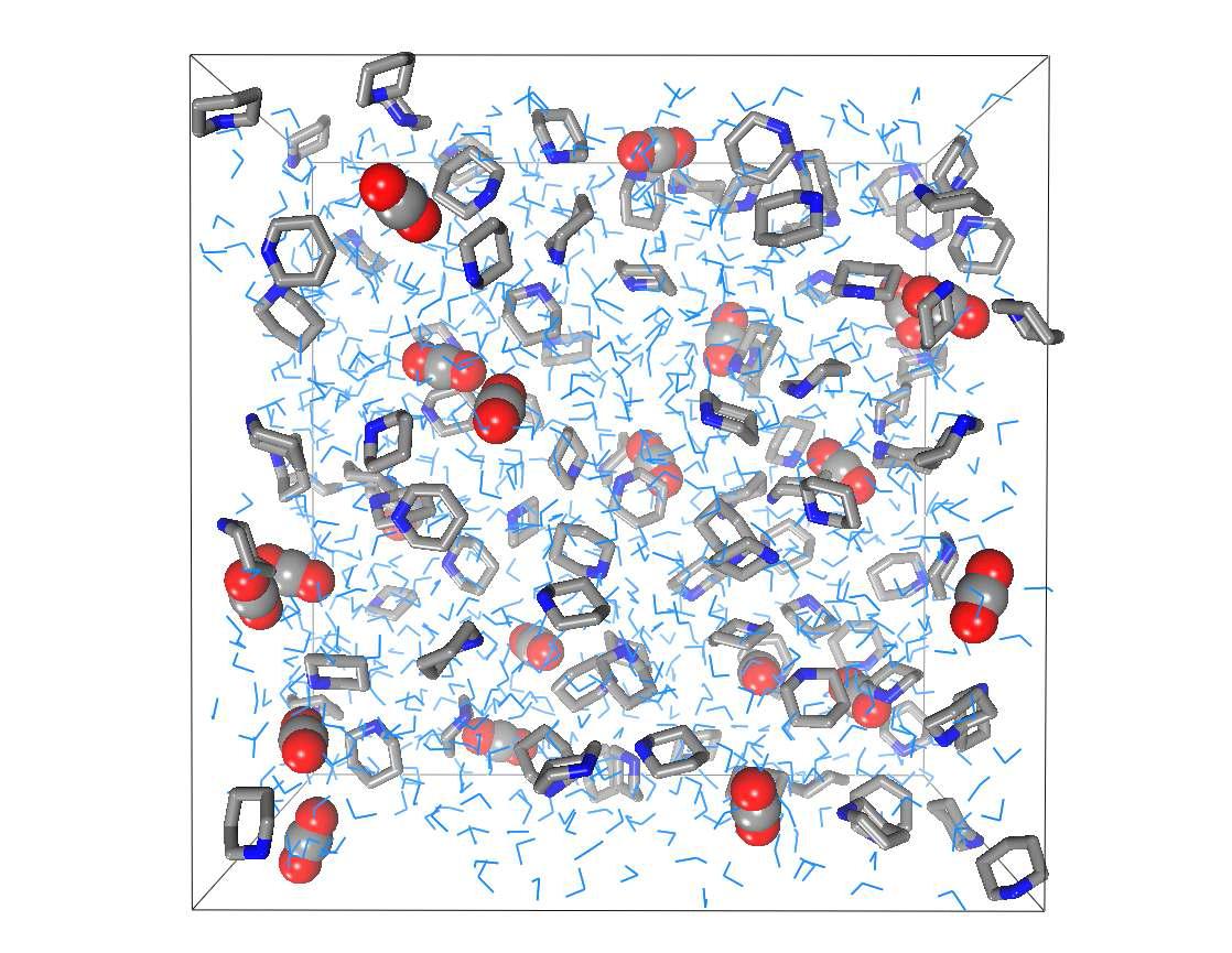 1000 H2O + 100 PIP + 20 CO2 시스템의 예