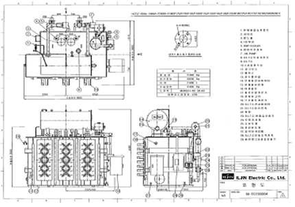 로 변압기 외형 도면