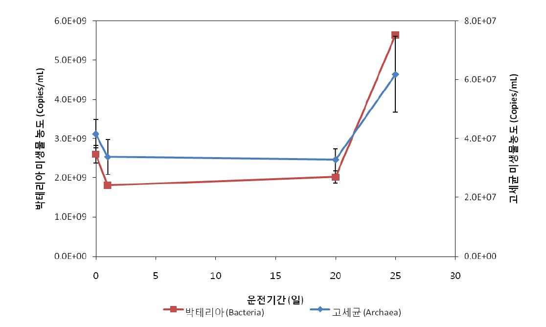 구제역 이전의 박테리아 및 고세균 개체수