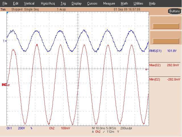 120V 200A Ch1-Voltage, Ch2-current(