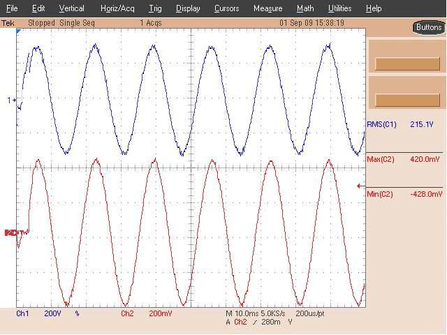 240V 300A Ch1-Voltage, Ch2-current