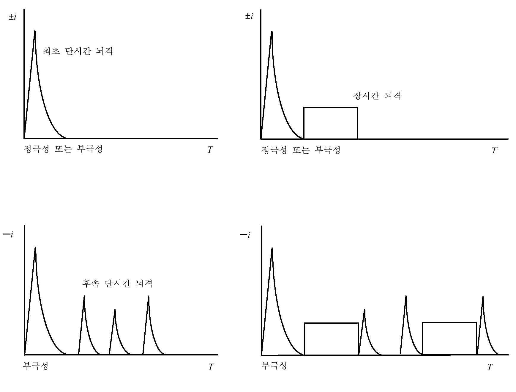 하향방전시에 발생될 수 있는 단시간뇌격과 장시간뇌격의 조합